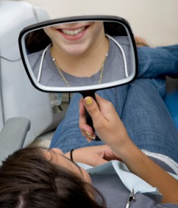 Teeth whitening in the mirror